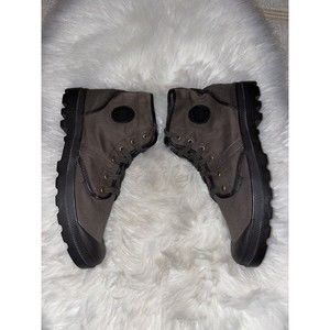 Palladium Boots Mens 14 Pampa Hi Originale Hiking Brown Canvas Round Toe Lace Up